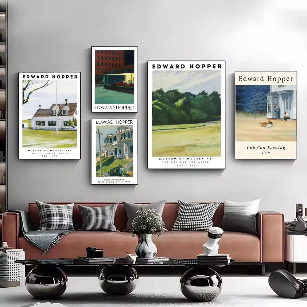 Edward Hopper Poster HD Decorative Wall Art Aesthetic Home Decor for Living Room Bedroom Café Office Modern Stylish Gift