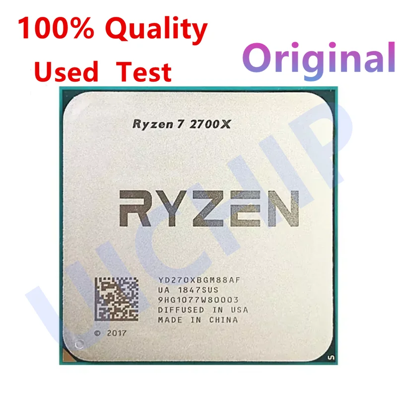 100% Original Ryzen 7 2700X R7 2700X 3.7 GHz Eight-Core Sixteen-Thread 16M 105W CPU Processor Socket AM4