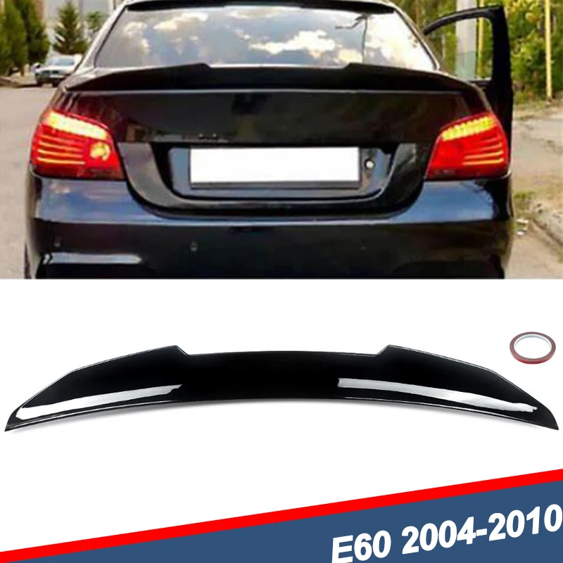 Für BMW 5er E60 M5 520i 525d Limousine 2004-2010 Glänzend Schwarzer Heckspoiler, Oberer Kofferraumspoiler, Duckbill Highkick Flügel im PSM-Stil