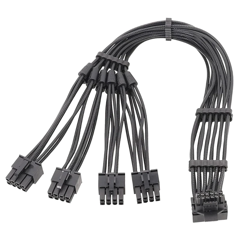 3x 4x 8Pin Male to 12VHPWR PCIE5.0 16Pin ATX3.0 Modular Cable for RTX40 Series Graphics Cards Reliable Connection Cord