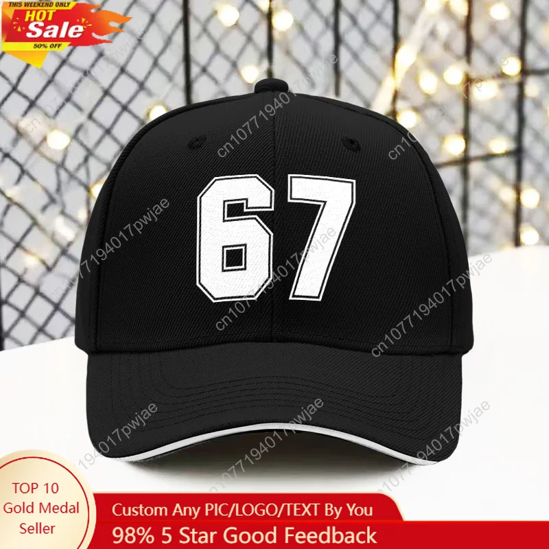 

[Baseball Cap '67] 1pc Baseball Cap - Lightweight Adjustable Hat with Bold '67' Numerals, for Sports, Halloween, Christmas, Trav