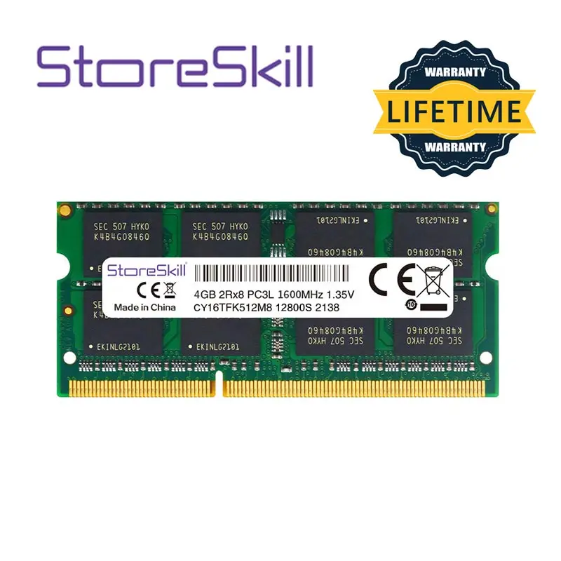 StoreSkill SODIMM Memory DDR3L 2GB 4GB 8GB 10600 1333 12800 1600 for DDR3 Laptop Ram Memoria