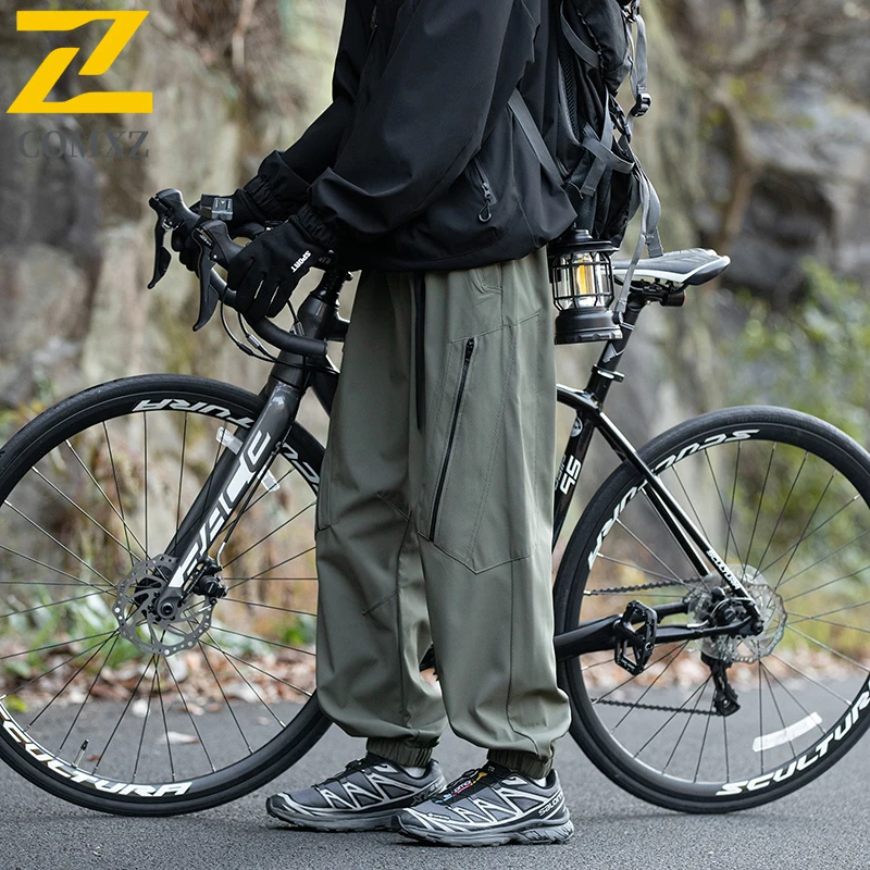 Men Vintage Utility Pants 2025 Autumn Relaxed Lightweight Streetwear Trousers Cycling Urban Style Fashion Breathable Cargo Pants