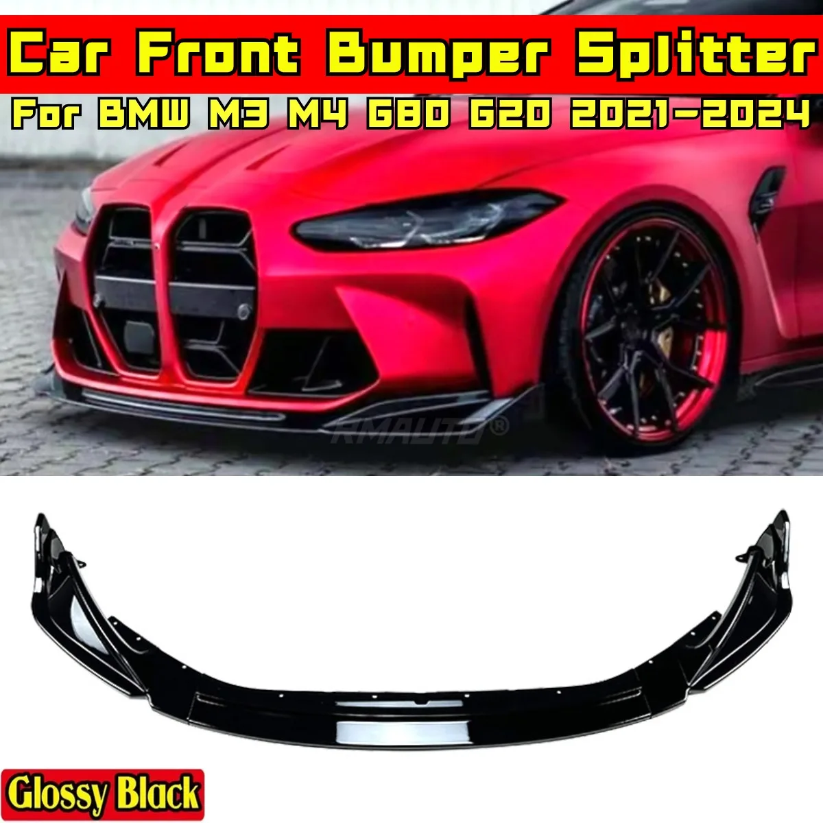 For BMW M3 M4 G80 G82 2021-2024 Body Kit Front Bumper Diffuser Carbon Fiber Look Sport Style Rear Bumper Spoiler Car Accessories