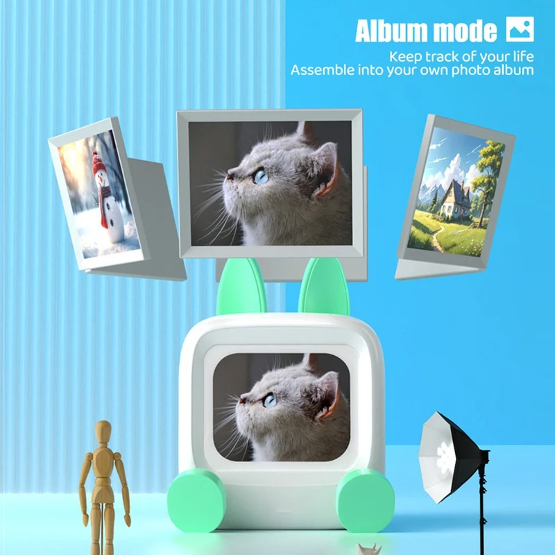 AU61-Mini TV ضوء الليل سطح المكتب الديكور الموسيقى بلوتوث واي فاي APP التحكم الذكي الأسهم صور DIY عرض هدية الكريسماس