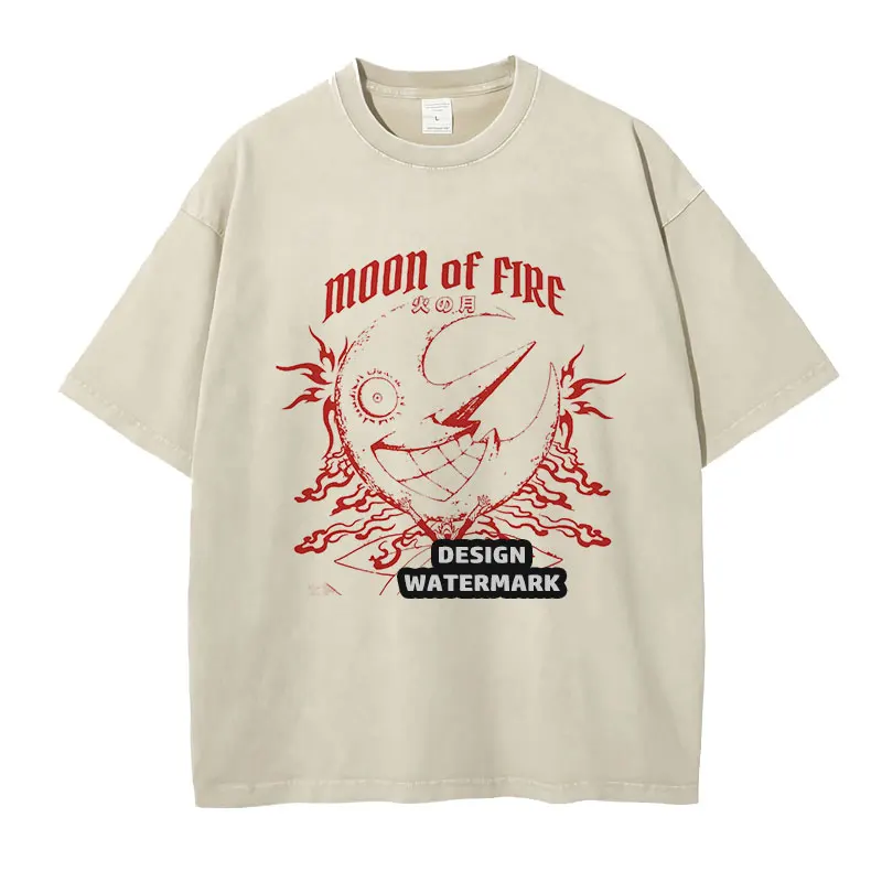 

Anime Kusakabe Shinra T Shirts Oversized Vintage Washed F-Fire Force T-shirt Manga Shinmon Benimaru Tops Tees Man 100% Cotton