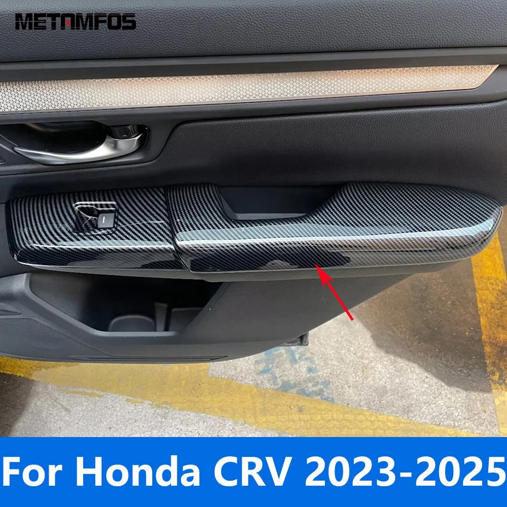 

Для Honda CR-V CRV 2023 2024 2025 углеродное волокно, внутренняя дверь, подлокотник, панель, отделка, декоративная наклейка, аксессуары, Стайлинг автомобиля
