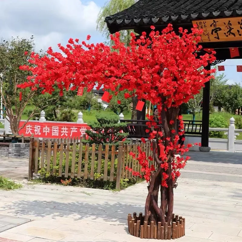 Simulation peach tree wedding decoration shopping mall garden New Year large wishing red envelope blessing tree plum blossom - Image 2