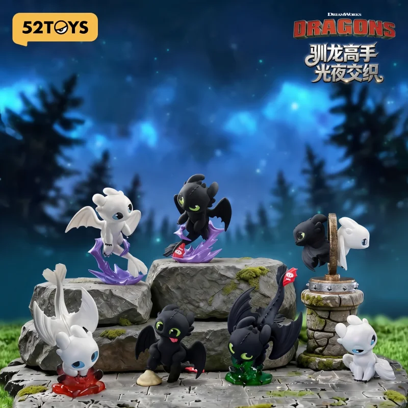 Neue Original 52TOYS Drachenzähmen leicht gemacht Light & Shadow Interweave Serie Blindbox Figur Ornament Merchandise Überraschungsgeschenk