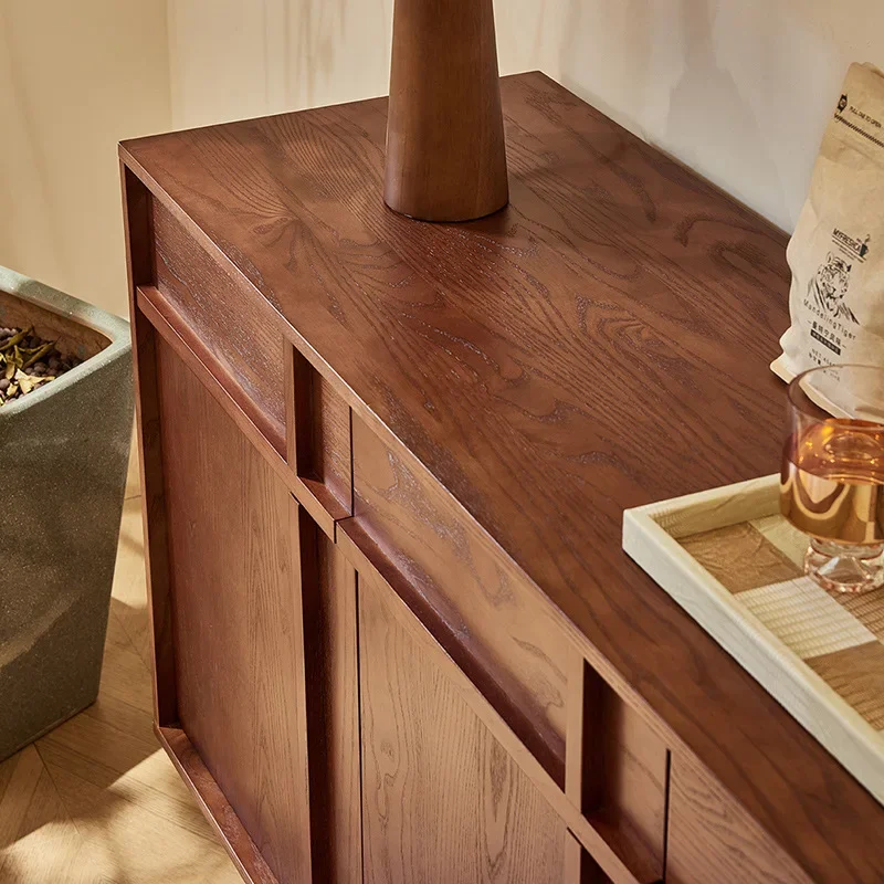 Mueble auxiliar de comedor de madera maciza, taquilla, mueble medieval contra la pared, mueble de entrada retro para salón