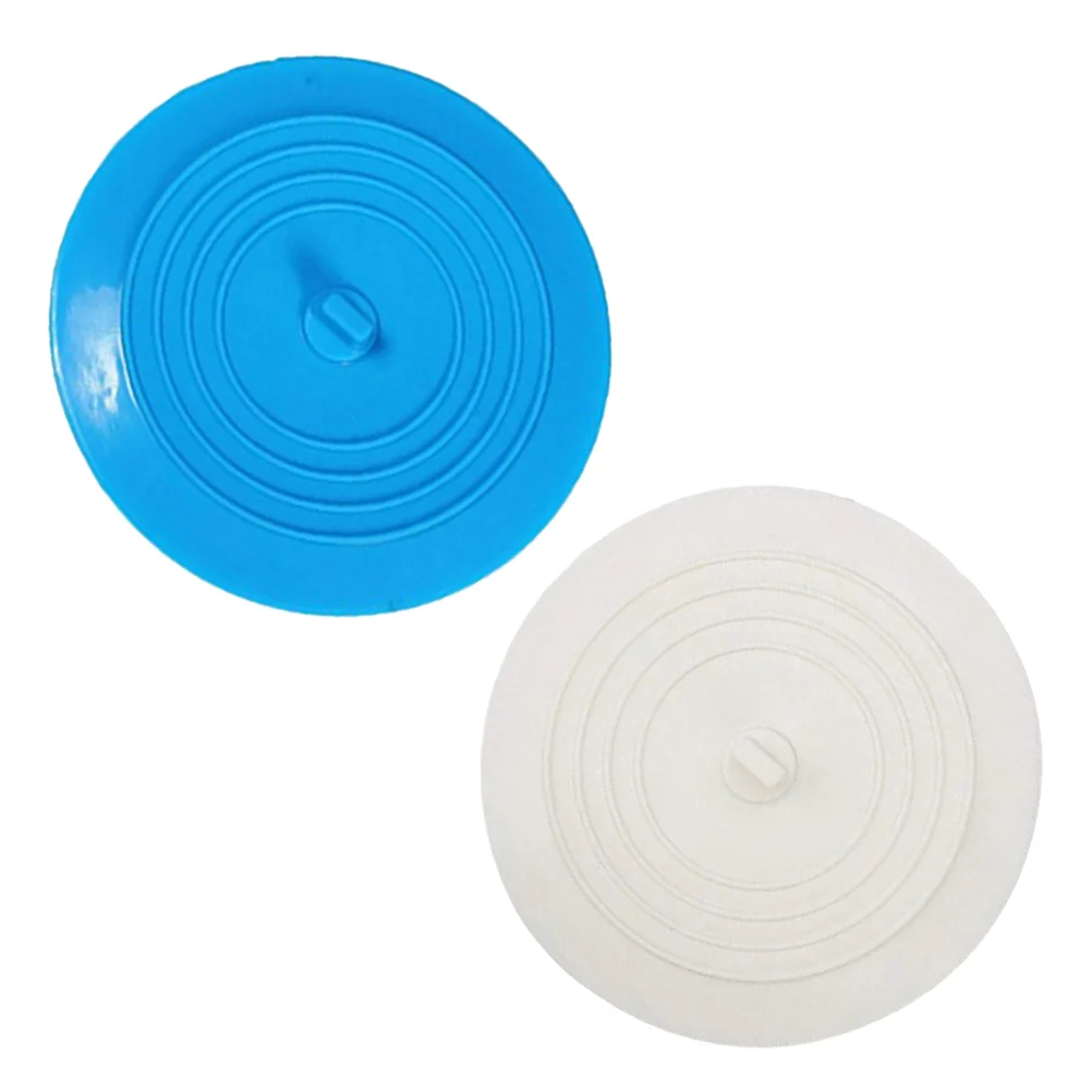 

2 Pcs Sink Plug Tube Stops Hair Stopper Bathtub Drain Cover Stoppers Silica Gel Covers