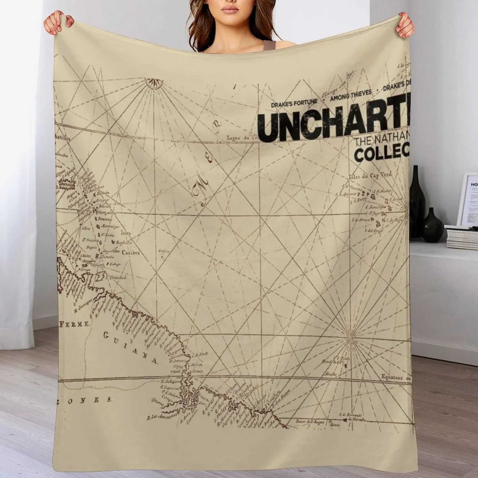 Uncharted Map Design Throw Blanket Designers Large Luxury Throw Blankets For Bed Blankets