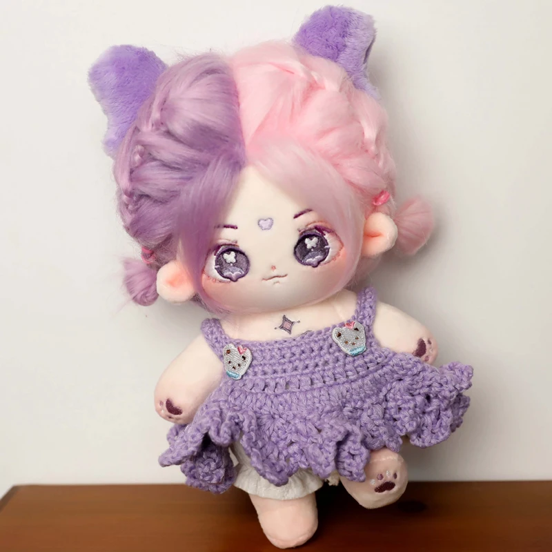 

20-сантиметровая милая плюшевая хлопковая кукла-идол, мягкая игрушка-фигурка суперзвезды, без атрибутов, толстая кукла-девочка, которую можно переодевать, коллекционный подарок