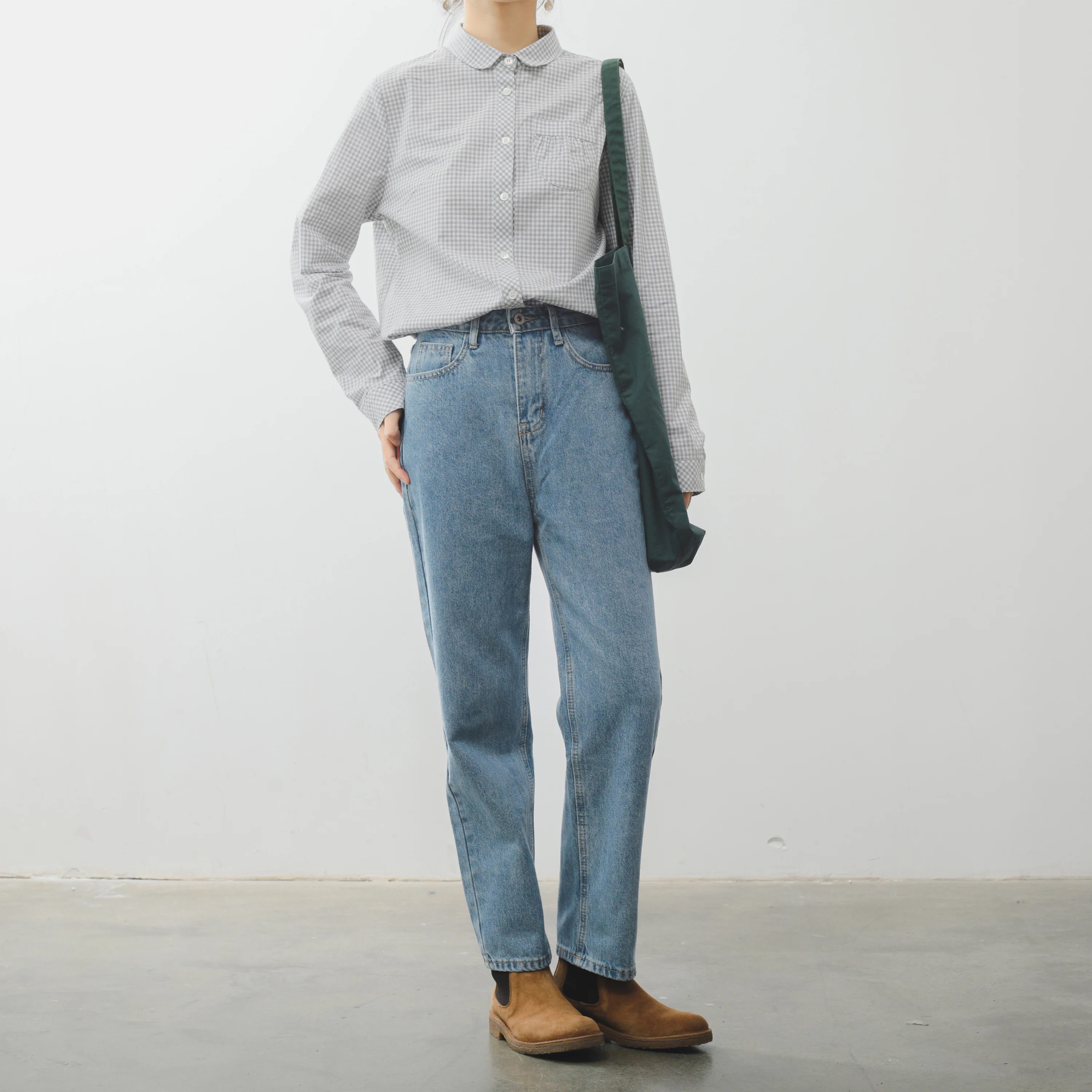 

Женская хлопковая рубашка Coudre Retro Library Girl, белая, художественного прямого кроя, с длинными рукавами, из весенней коллекции