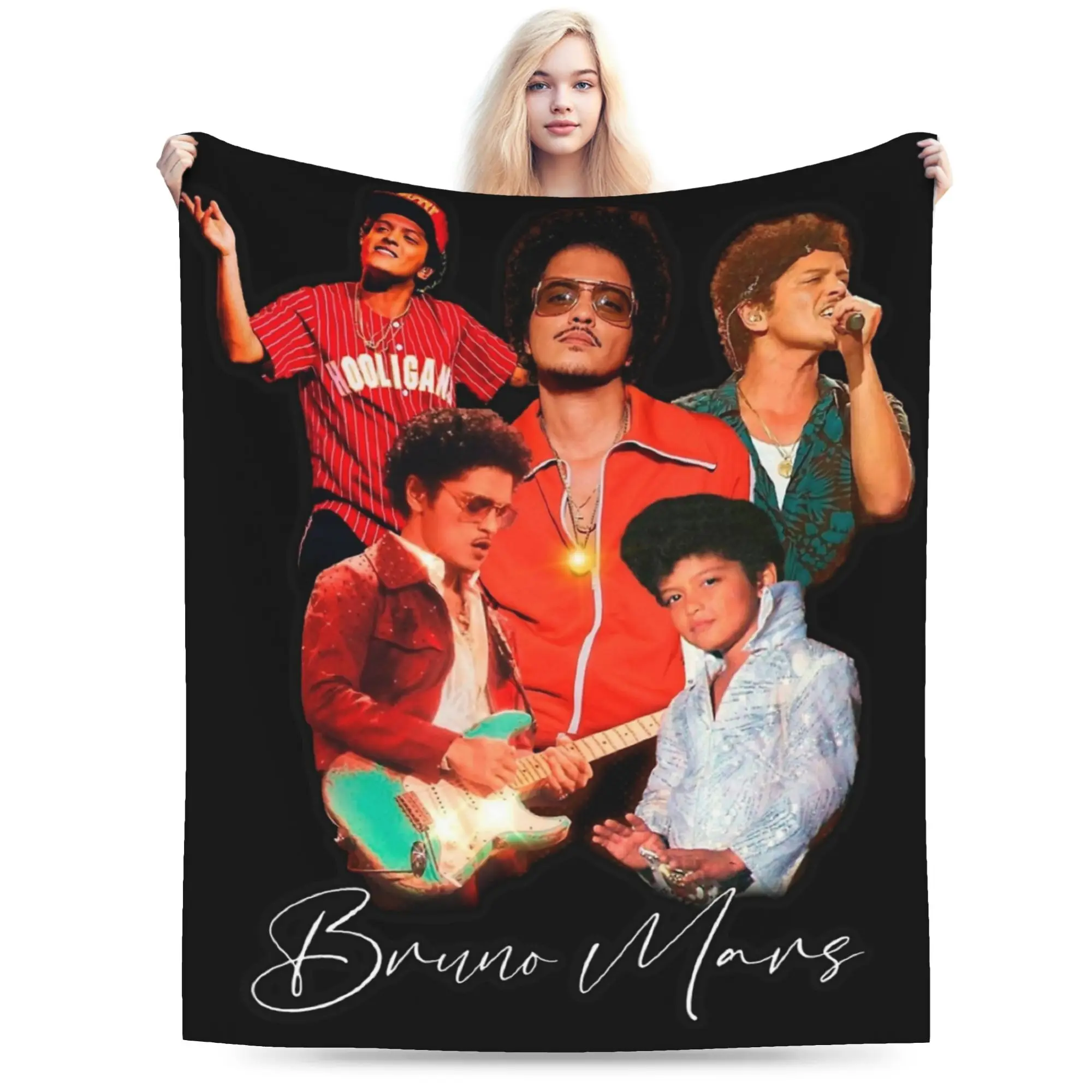 Bruno Mars Romantic Tour 2026 Blanket Multi-size Soft Fuzzy Plush  Throw Blankets for Sofa Couch and Bed