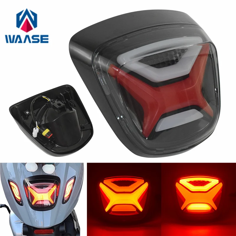 

waase For Vespa Sprint Primavera 125 150 2013 2014 2015 2016 2017 2018 2019-2023 Tail Light Rear Brake Integrated LED Stop Light