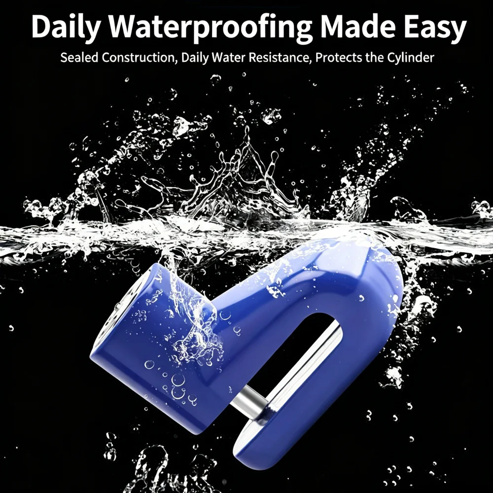 Waterproof Anti-Theft Motorcycle Disc Brake Lock Press To Lock Safety Protection for Most Bicycle Mountain Bike Electric Scooter