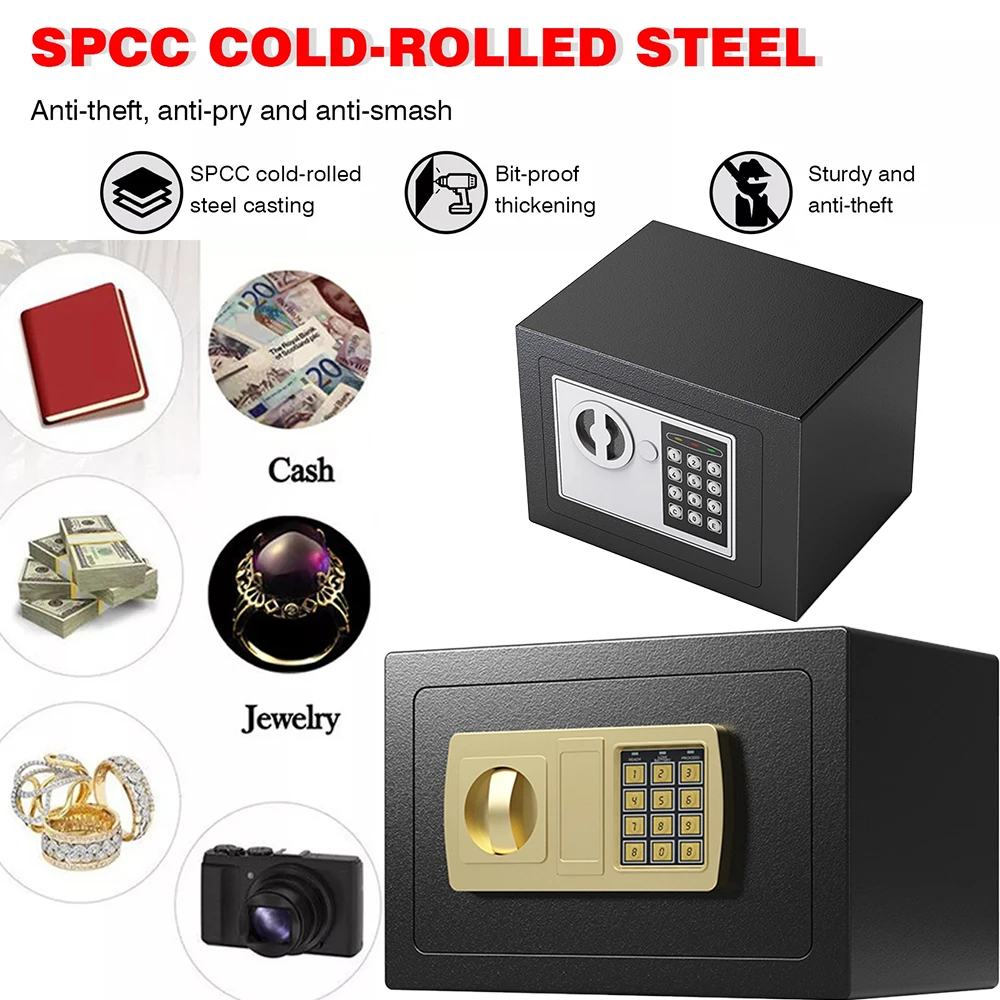 Electronic Money Cash Safe Box Home Security Lock Fireproof Large Hidden Wall