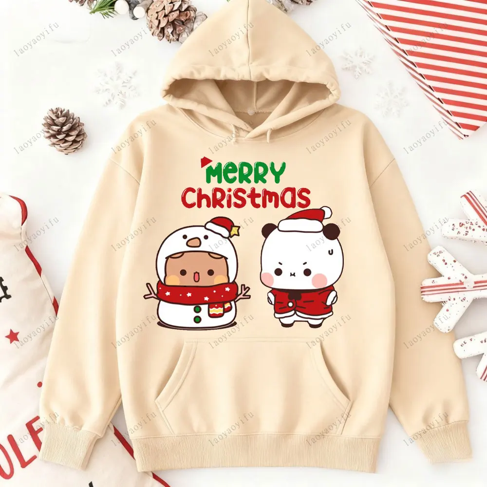 Bubu Dudu's Christmas Hoodie Bubu Dudu Christmas Couple Tracksuit Drop Shoulder Tracksuit Long Sleeve Street Fashion Sportswear
