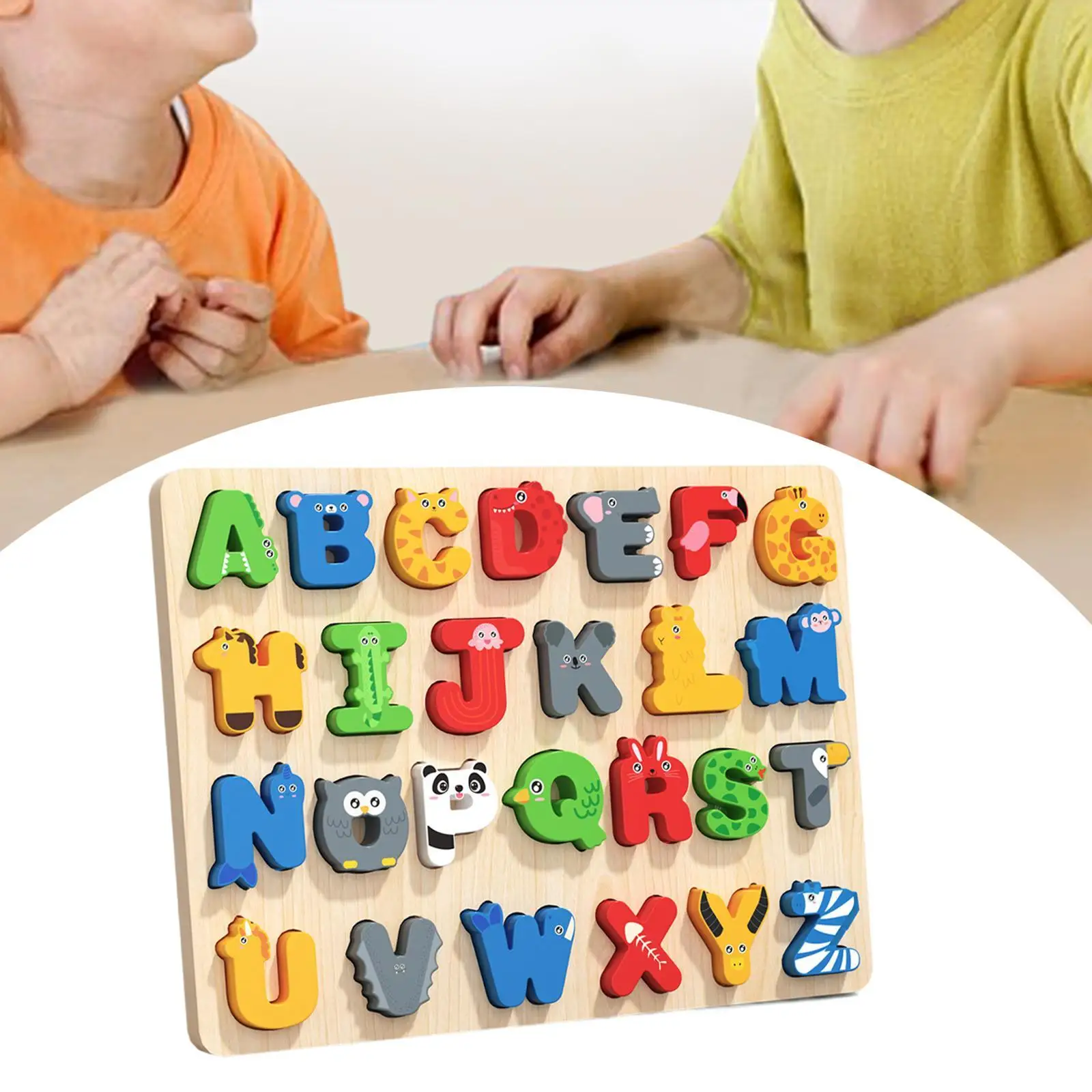 어린이를위한 나무 퍼즐 교육용 경량 휴대용 발달 보드 게임 학습 장난감 1 ~ 5 세 선물