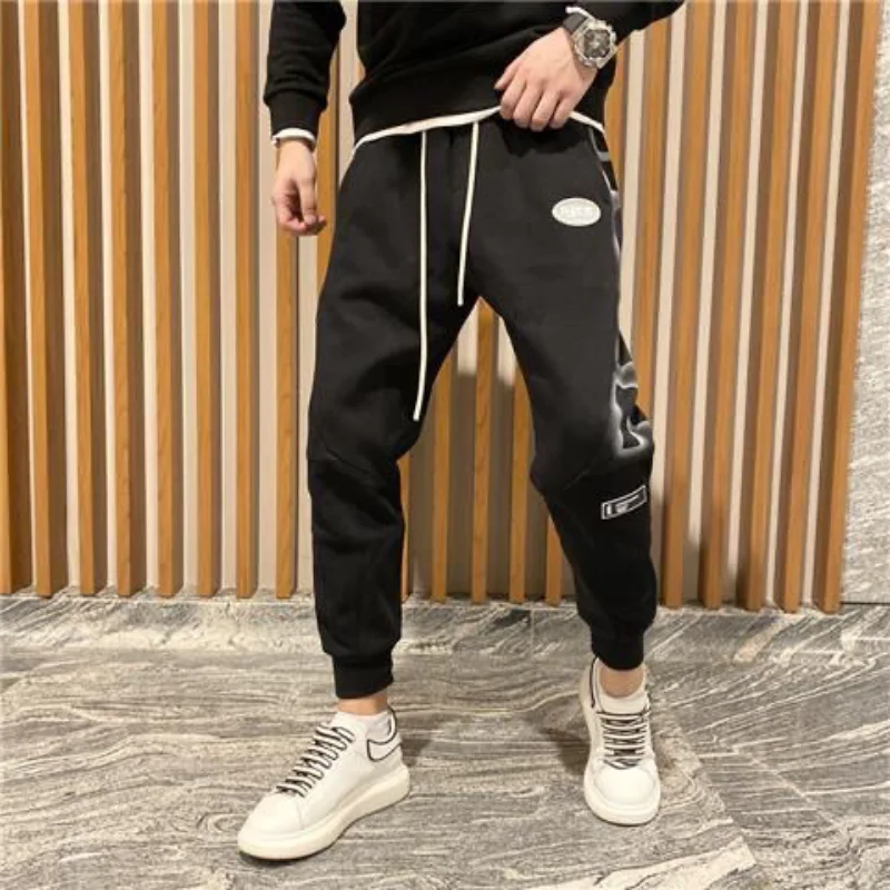 Harem Men\'s Sweatpants 2025 New In Sport Elastic Goth Y2k Trousers Korean Style Track Stylish Flated Summer Man Sweat Pants XL