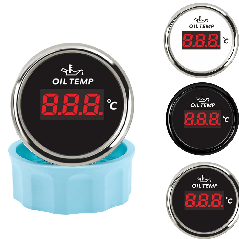 52mm Digital Oil Temperature Gauge Waterproof 50~150 Degree Celsius Oil Temp Meter with Red Backlight +Oil Temp Sensor