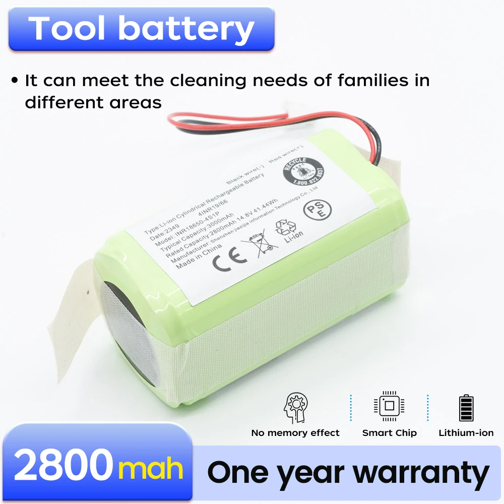 

BNN SD-Sweeper Battery 4S1P-004 Port (Green) Li-ion Battery for for Conga 990 1090 Tesvor X500 Ecovacs Deebot N79 N79S DN622