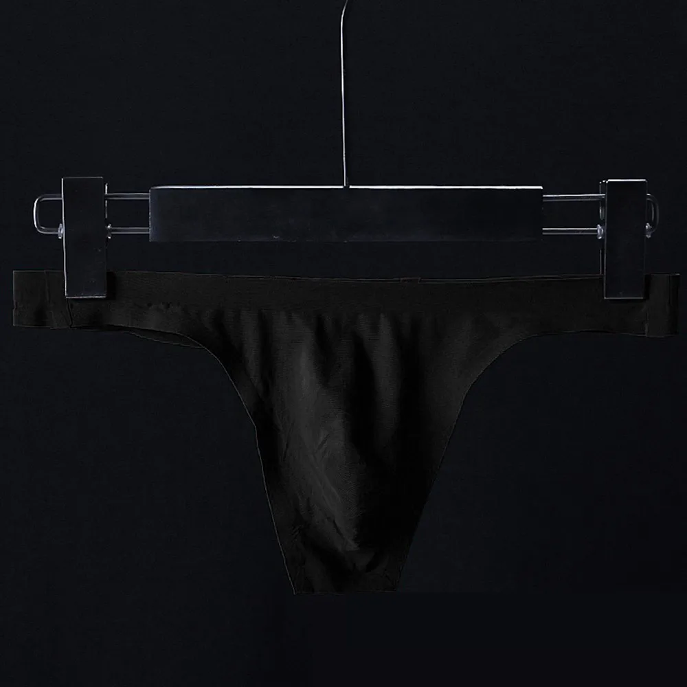 กางเกงระบายอากาศผ้าไหมน้ําแข็ง Low-RISE Men M ~ 2XL กางเกงไม่มีรอยต่อ T-กางเกงทอง 1 ชิ้นสบายแฟชั่นใหม่