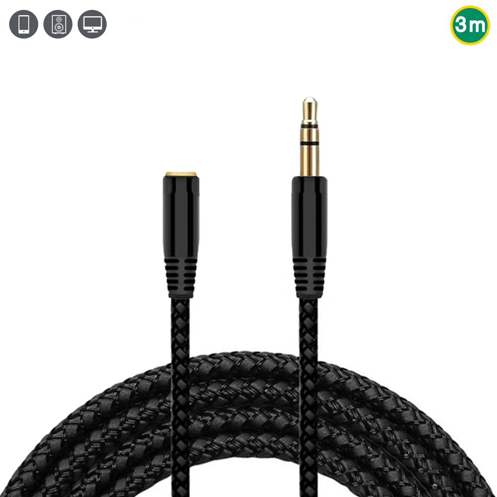 Cable auxiliar macho a macho de 3,5mm para auriculares, Cable de Audio estéreo 3,5, 2/3/5m, para teléfono