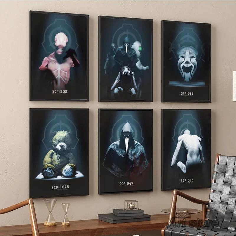 SCP Containment Breach Foundation 303 049 Poster Supernatural Things Leinwandgemälde Wandkunst Bild Museum Home Room Decor