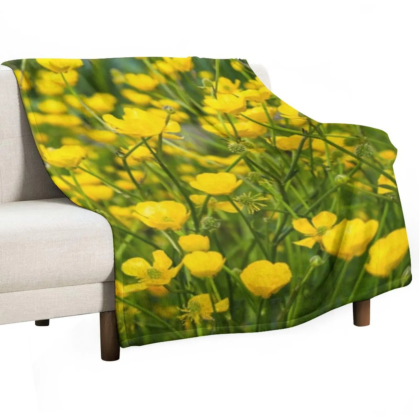

Buttercups Throw Blanket for sofa Plush Loose christmas gifts Blankets