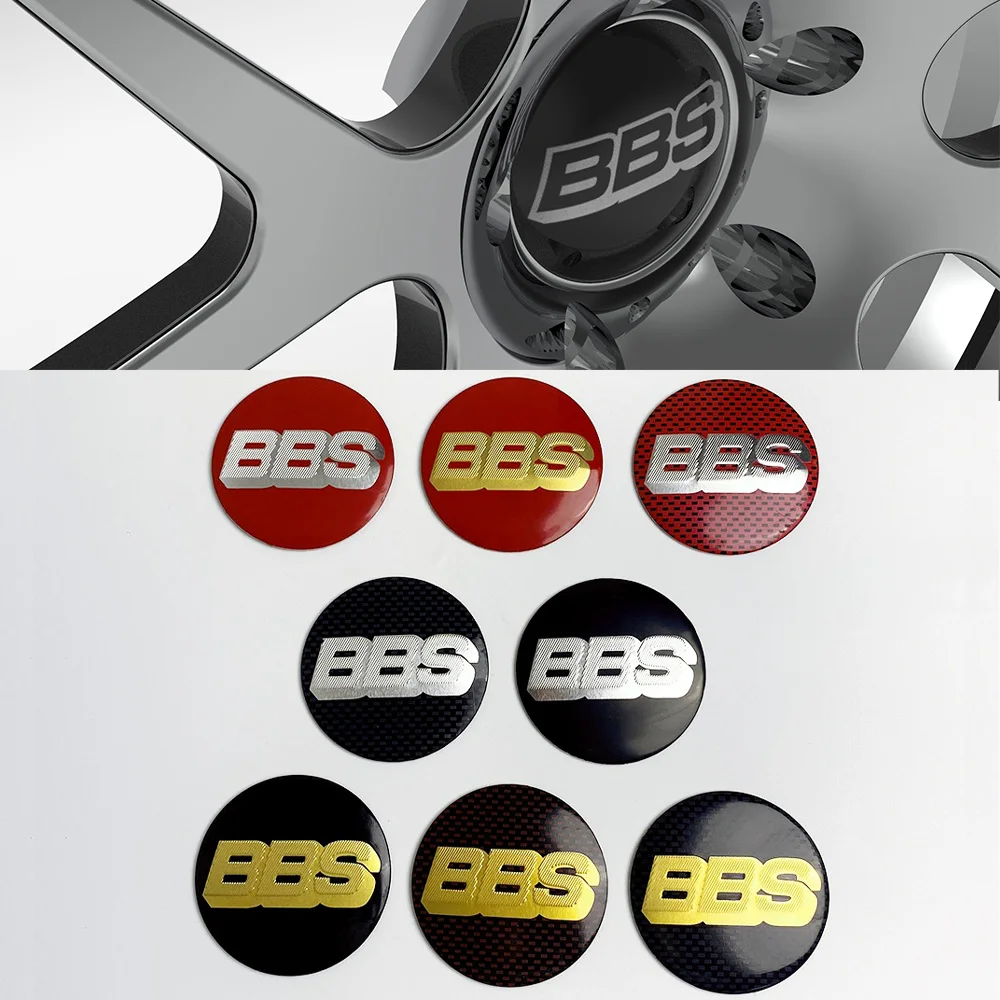 

4PCS automobile hub center labeling 56mm/60mm/65mm/70mm for BBS modified vehicle logo decorative tire center metal sticker.