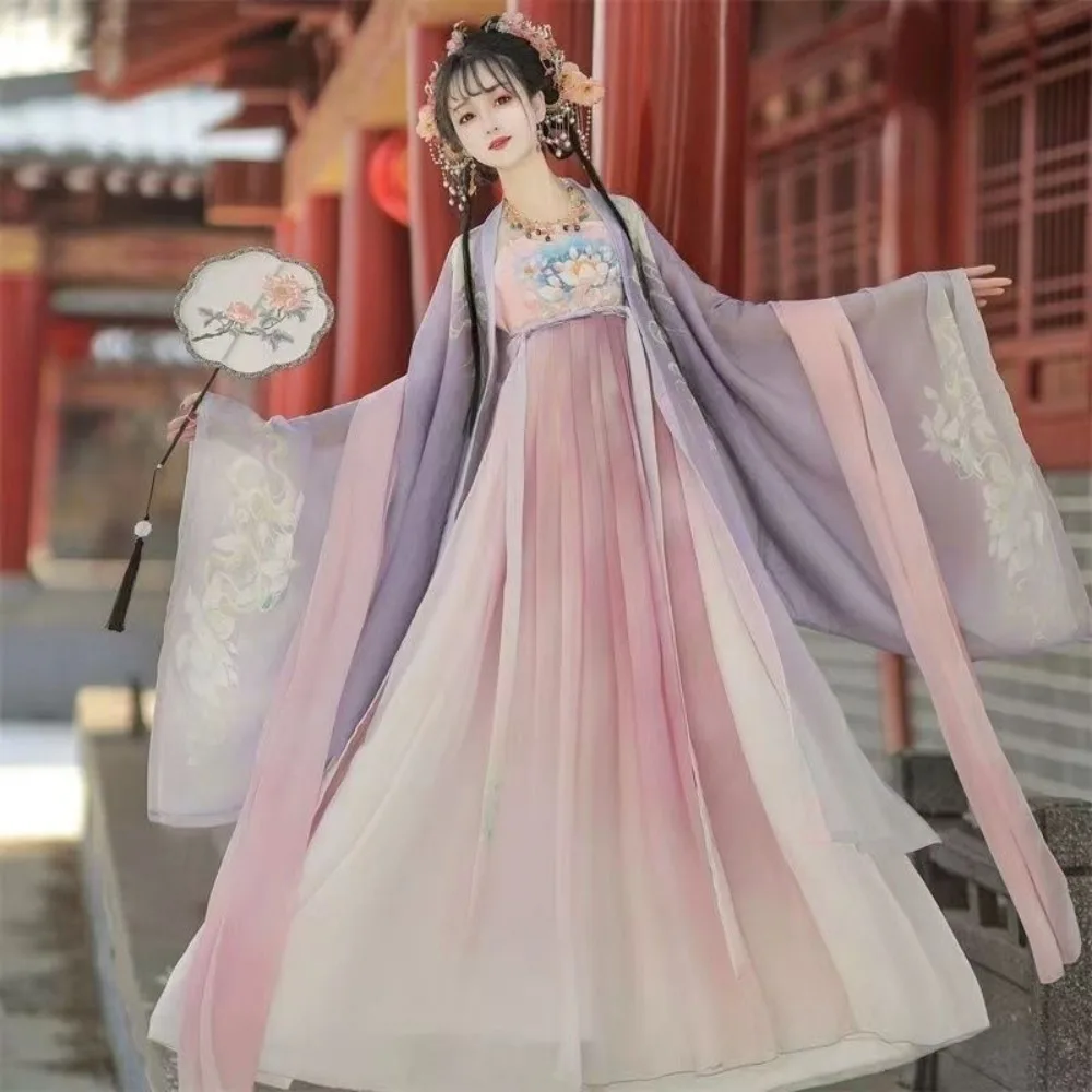Traditional Chinese Clothing for Women Clothes Vintage Party Fairy Dress Print Ethnic Style Stage Hanfu Dress Cosplay Costumes