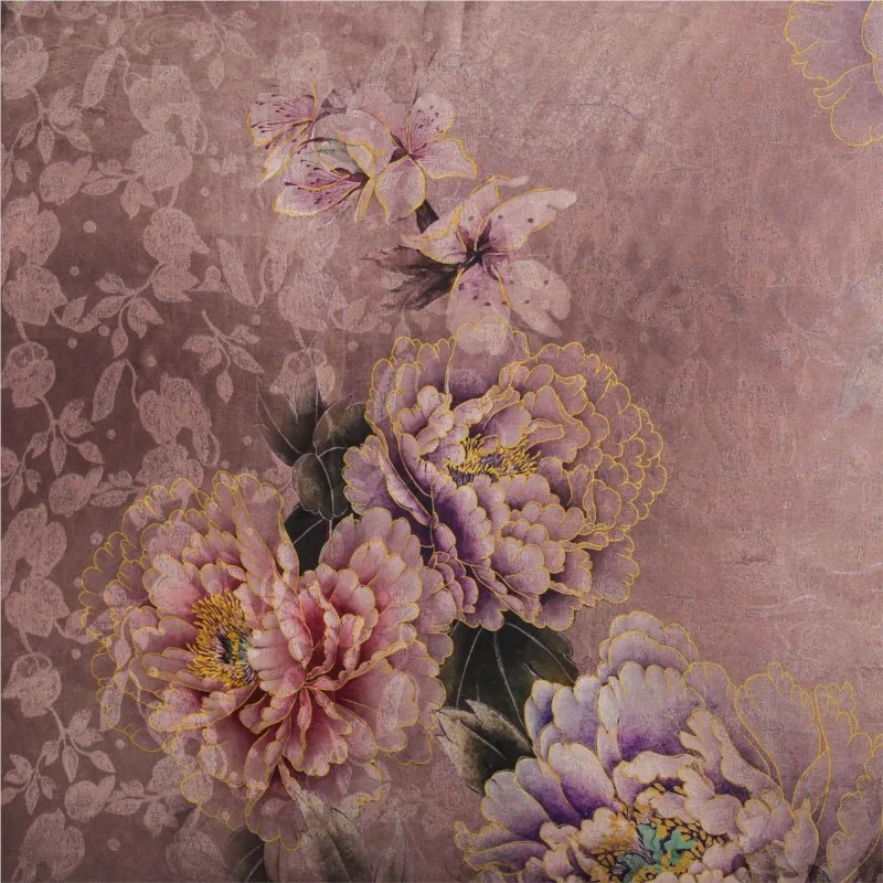 

Ancient-style full-figure silk-screened floral fabric Chinese-style cheongsam evening dress embroidery antique material