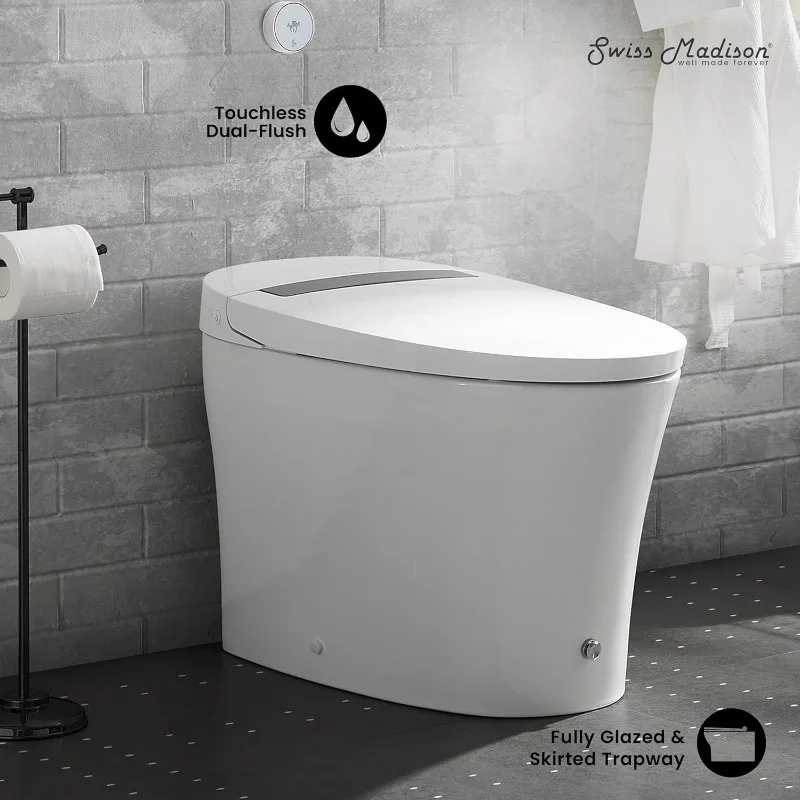 Hugo Smart Toilet, Touchless Vortex™ Dual-Flush 1.1/1.6 gpf Tankless Toilets for Bathroom