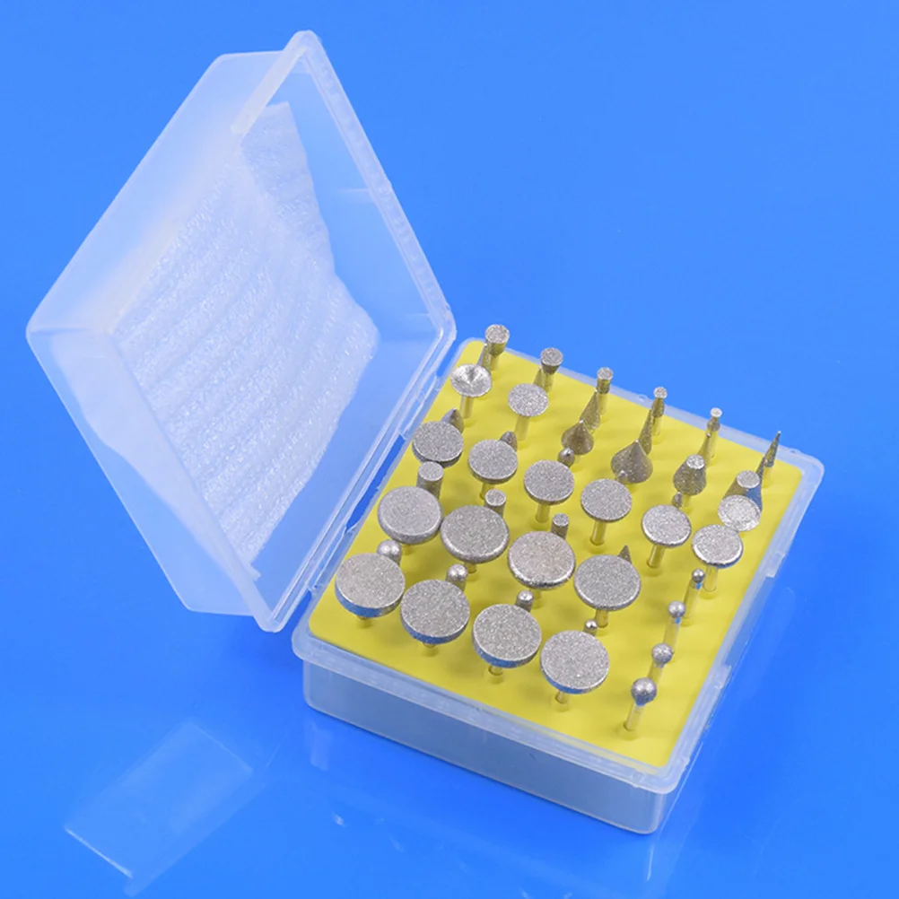 

50Pcs Diamond Burrs Set Grinding Polishing Engraving Cutting Burr Set for Rotary Tools Diamond Bit Grinding Burr
