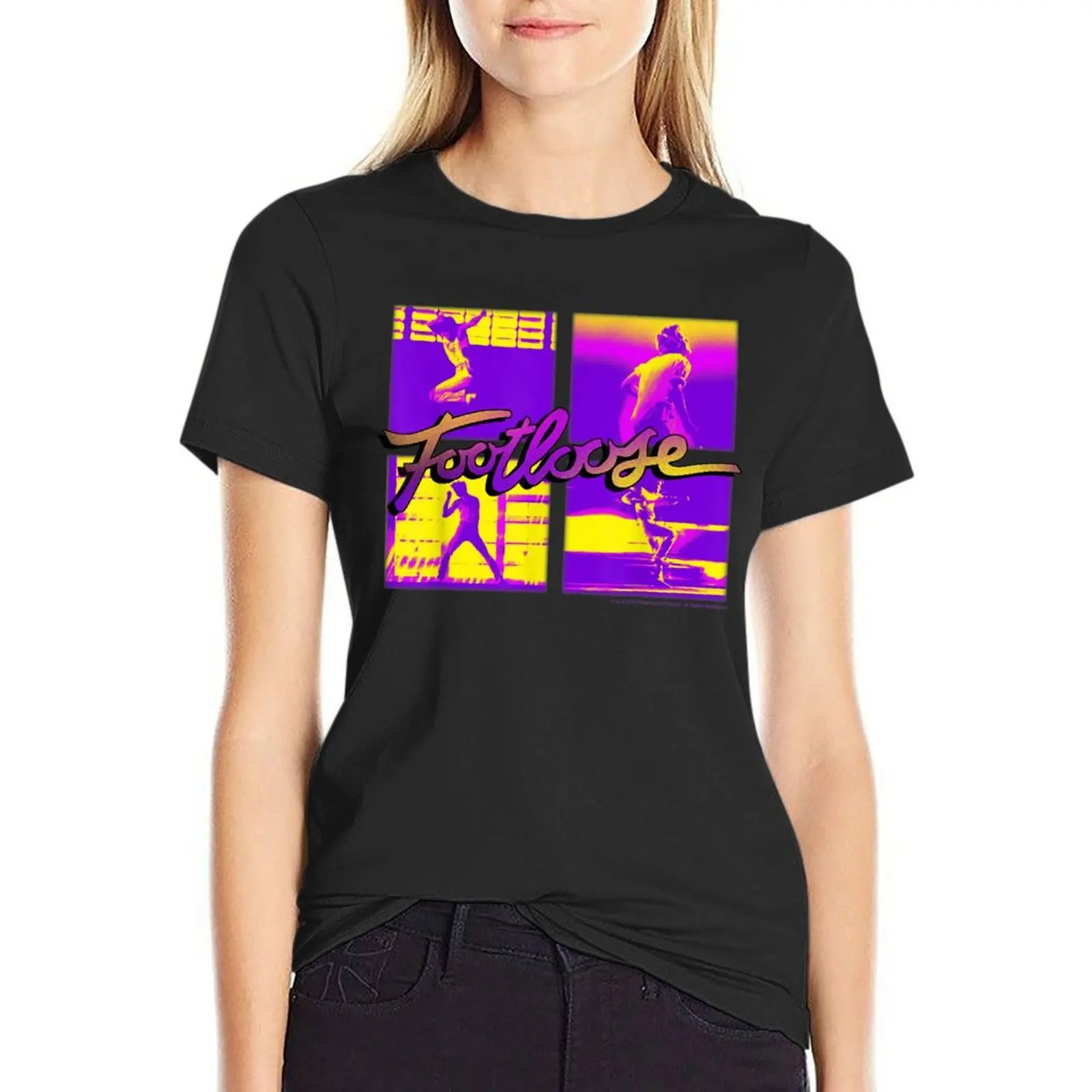 

Neon Panel T-Shirt plus sizes funny tops for Women