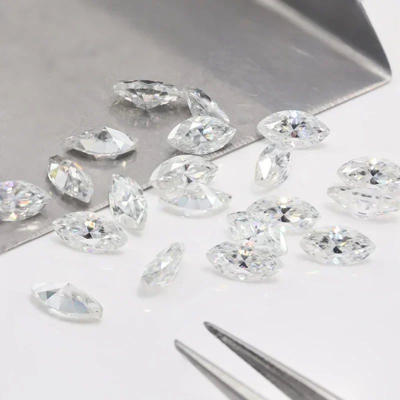 

Moissanite Stone Marquise Cut D Color VVS1 Certified Lab Grown Gemstone Passed Diamond Tester Charms Woman Jewelry Creation
