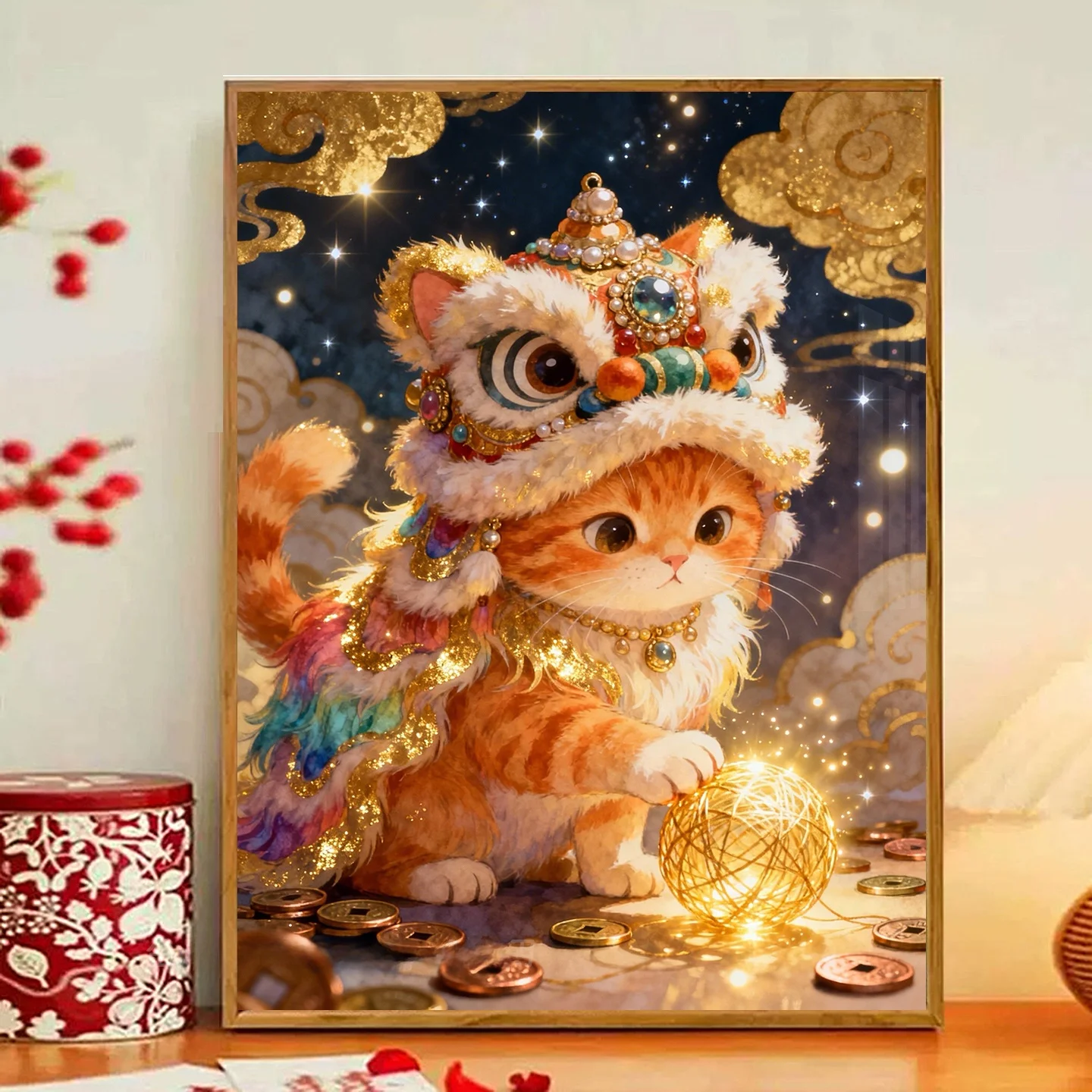 

New 2026 Lion Wake Diamond Painting Handmade Cross Stitch Artwork Living Room Bedroom Decorative Diamond Embroidery witho...