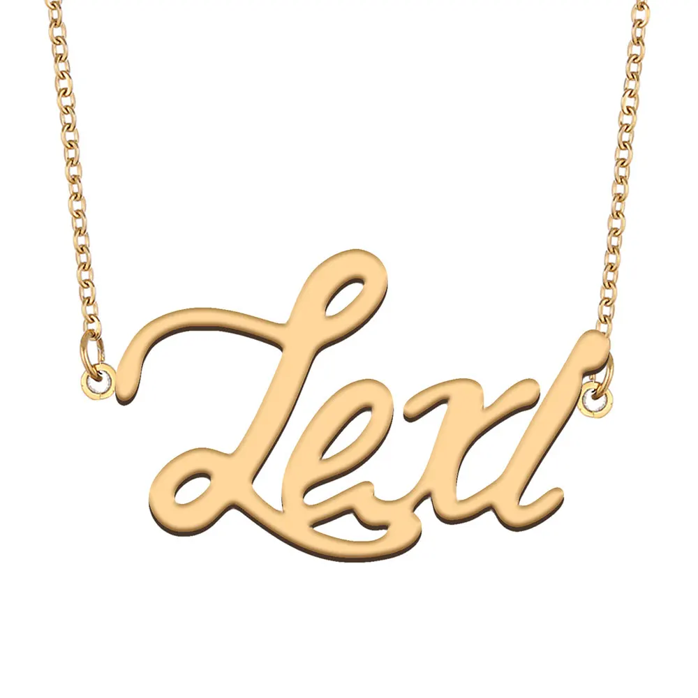 

Lexi Name Necklace for Women Stainless Steel Jewelry Gold Color Nameplate Pendant Collares Para Mujer Letters Choker