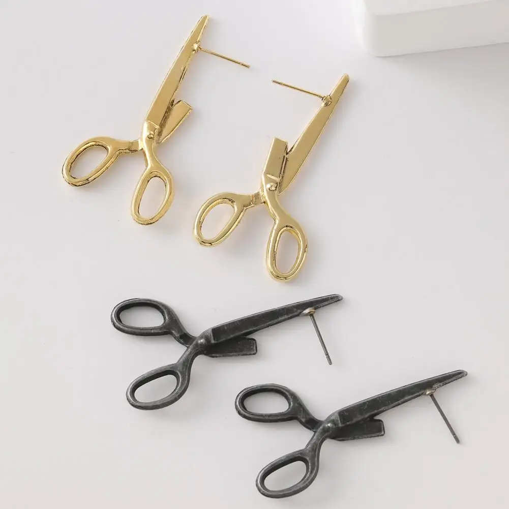 Woman Outfit Earrings Exaggerated Scissors Shape Earrings for Women Retro Club Ear Jewelry for Special Occasions Unique