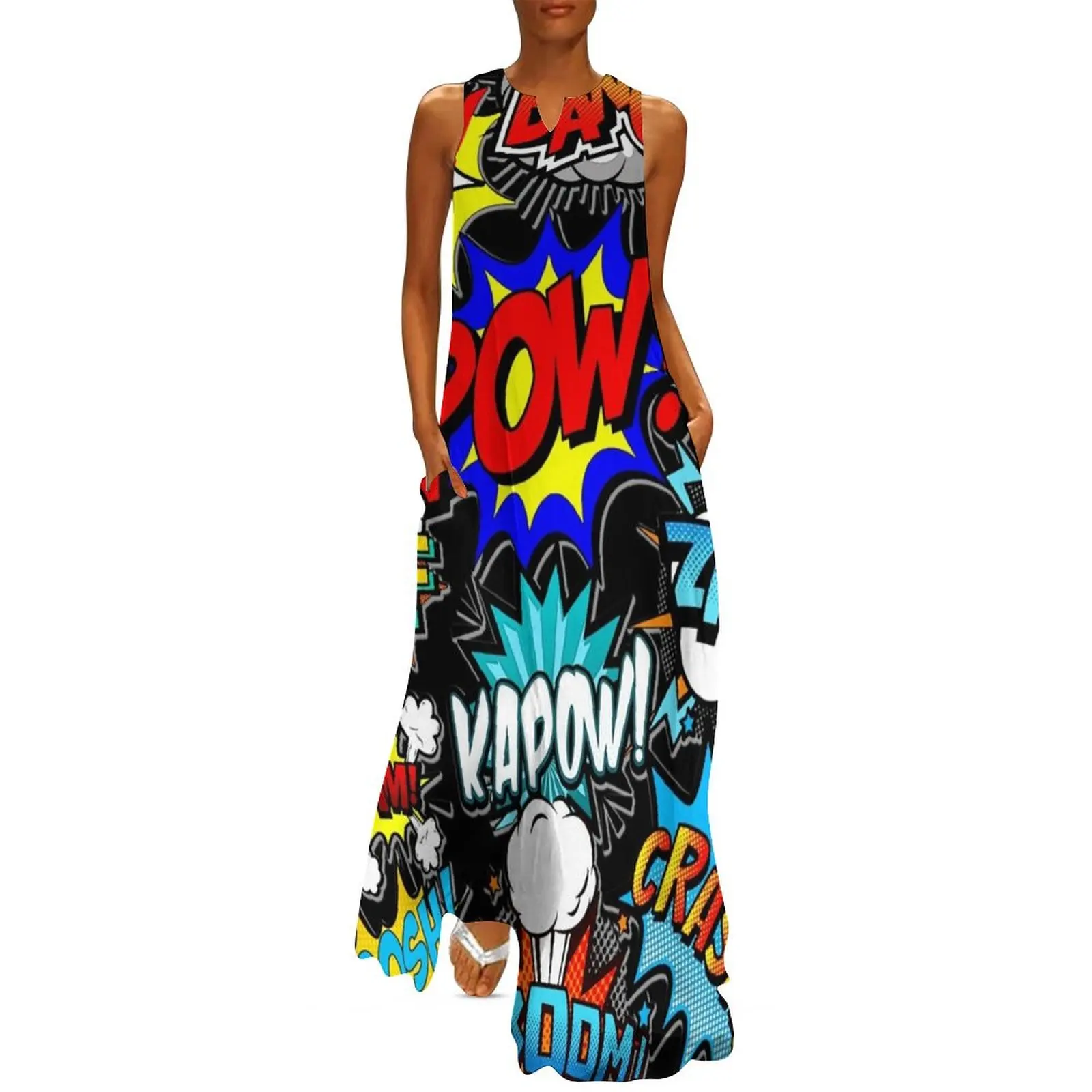 

I am a comics fan KAPOW! Long Dress ladies dresses for special occasion women's evening dresses 2025 Women's summer skirt Dress