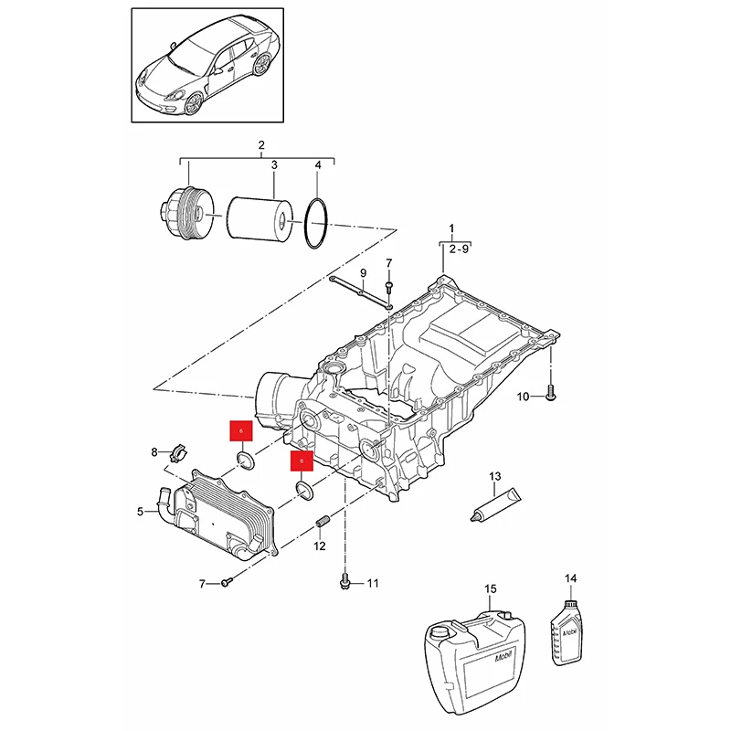 أختام تبريد زيت المحرك الأصلية لبورشه كايين (92A 9Pa) 2002- باناميرا (970) 2009-2017 ماكان (95B) 2014- 94810717520 #5