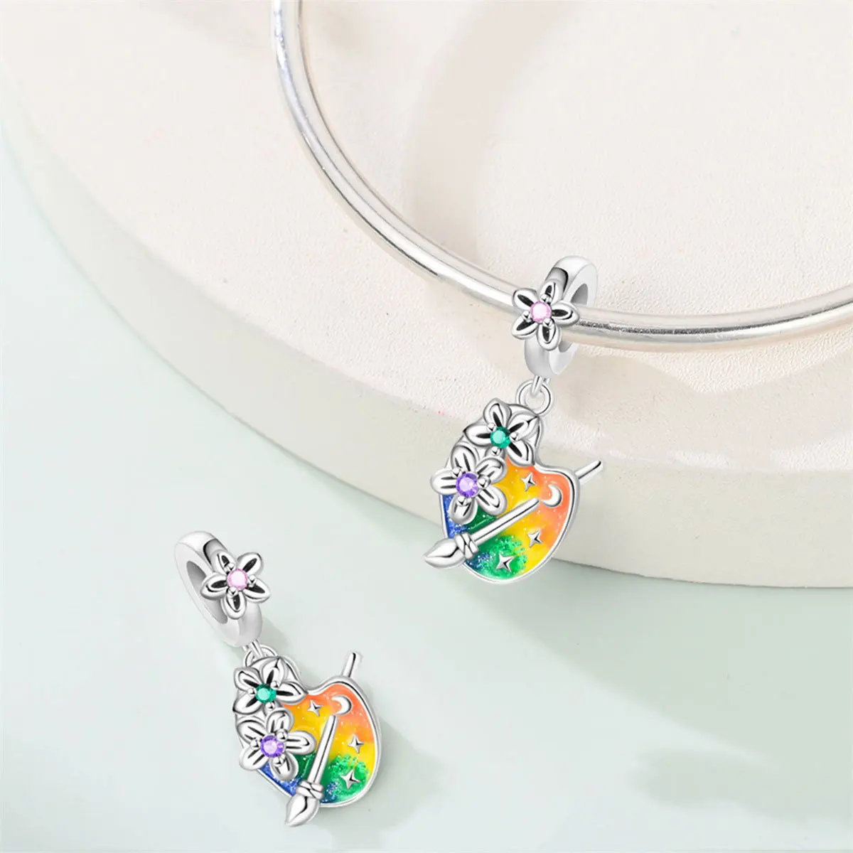 Original Charms Silver Plated Beads Camera Bus Airplane Passport Tooth Rose Fit Bracelets Bag Keychain Diy Women Gift Accessory view 2