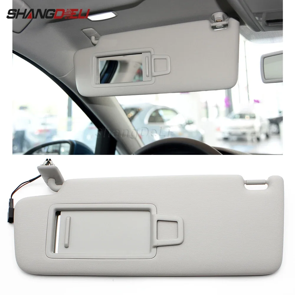 Car Sun Visor With Mirror For VW Golf 7 MK7 T-Cross Passat B8 CC E-Golf T-Roc Gray