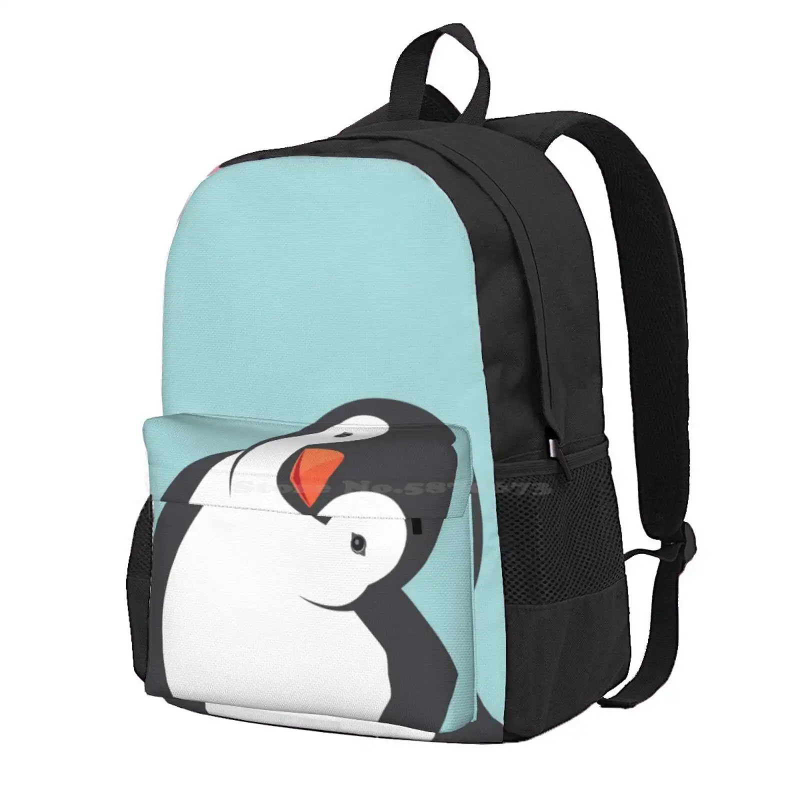 

Penguin Hot Sale Schoolbag Backpack Fashion Bags Vector Animal Cute Penguins Teal Emperor Penguin Arctic Baby Little