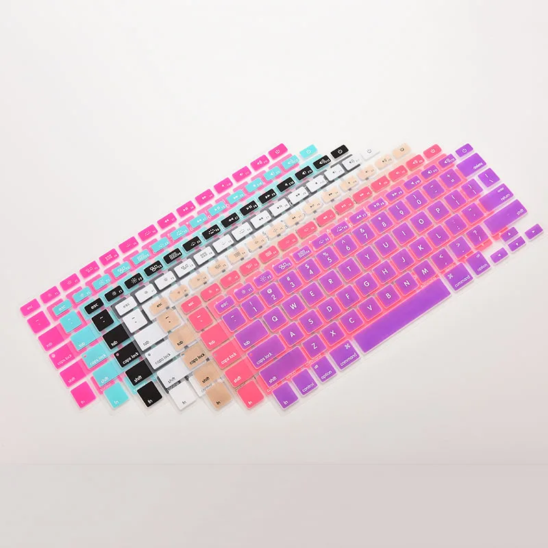 1pc Colorful Silicone Keyboard Cover Sticker For Macbook Air 13 Pro 13 15 17 Protector Sticker Film 28.7*11.9cm Keyboard Skin