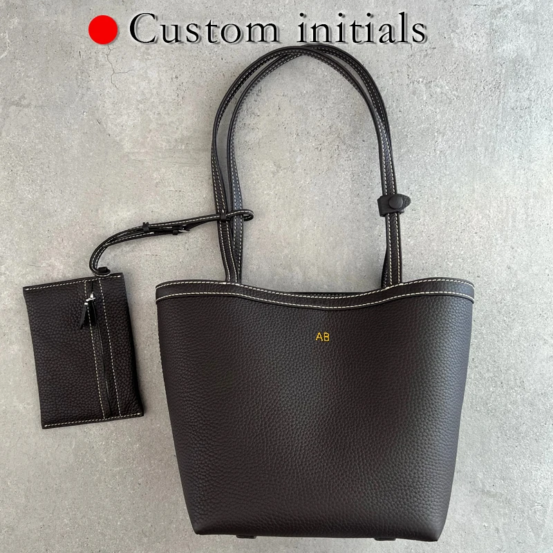 Custom Initials Genuine Leather The Park Stitch Bucket Bag For Women Luxury Designer Handbag Purses 2025 New In Cowhide Shoulder