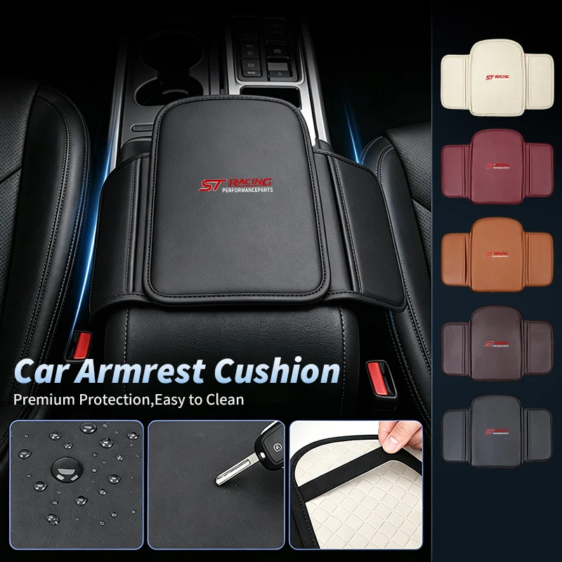 Bolsa de almacenamiento para Interior de coche, almohadilla protectora para reposabrazos de consola central, para Ford ST Focus Fiesta Ranger Escort Falcon Flex S-MAX Kuga