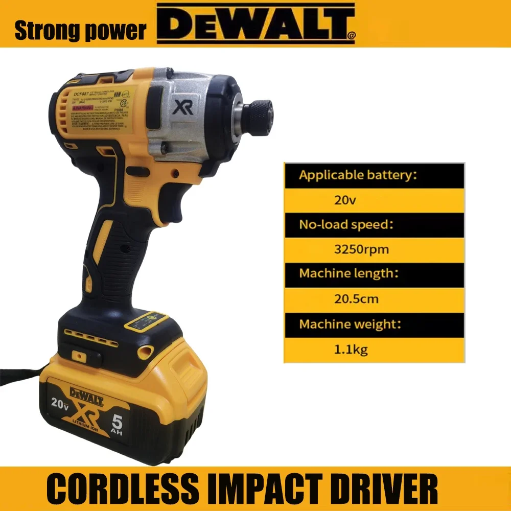 

Dewalt DCD887 cordless electric impact drill, 3250RPM speed, power tool, powerful, brushless motor 1/4, electric screwdriver,